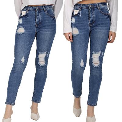 China Breathable Manufacturer Provides Women Straight Leg Denim Pants High Waist Jeans Women Ripped Stretch Jeans For Women for sale