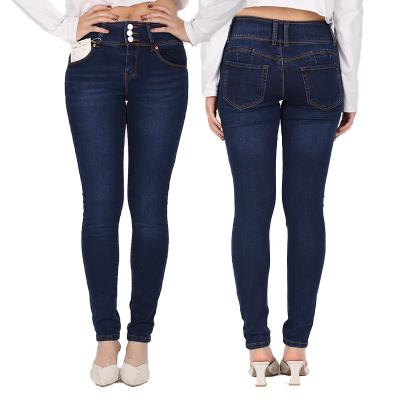 China New Fashion Breathable High-waisted Autumn Women Skinny Denim Pants Black Blue Haisen Lady Jeans Thin Elastic Stretch Ripped Jeans Women for sale