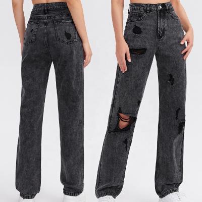 China Waterproof Casual Wide Leg Pants Wide Leg Jeans High Waist Denim Woman Culotte Women Oversized Straight Loose Long Pants for sale