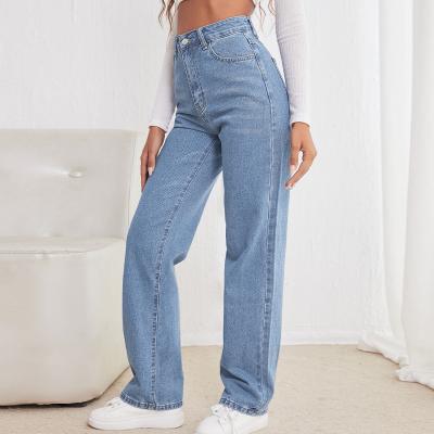 China Haisen wholesale custom waterproof ripped cowboy friends loose jeans women loose high-waisted straight loose mom denim pants jeans for sale