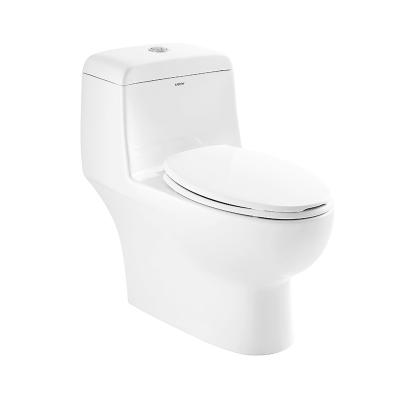 China Soft closed WC Ceramic Toilet Bowl Siphon One Piece Dual Flush for sale