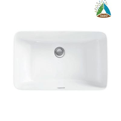 China SASO Sanitary Ware Under Counter Top Basin Rectangle Ceramic Glazed for sale