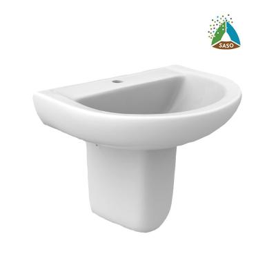 China Pared semi libre Hang With Overflow Sanitary Ware del lavabo de pedestal de SASO en venta