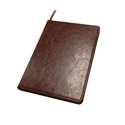 China Reading Customized Logo Printing Brown PU Leather Notebook For Adults And Kids for sale