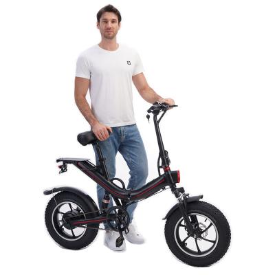 China US Warehouse 16inch Aluminum Tire Fat Off Road Snow Beach Bike 600W Motor 48V 15AH Battery City Electric Bicycle Fat Tire Electric Bike for sale