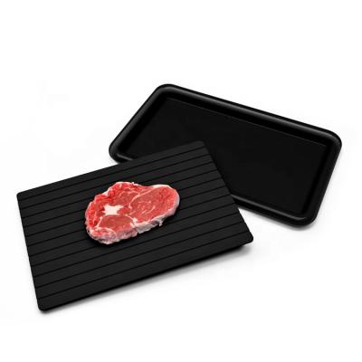 China Viable No Electricity Quick Fast Frozen Food Meat Defroster Mat Set 2020 Defrost Trays With Drip Tray for sale