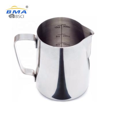 China Viable Custom Coffee Jug Stainless Steel Latte Art Milk Frother Milk Pitcher Pointed Spout for sale