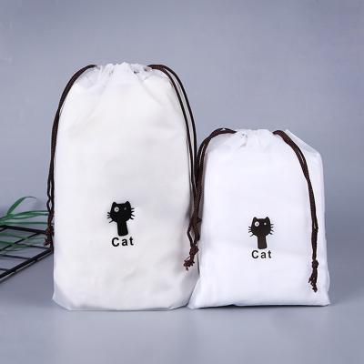 China Wholesale Recyclable Plastic Logo Drawstring Dust Bag Custom PE Frosted Waterproof Plastic Bags for sale