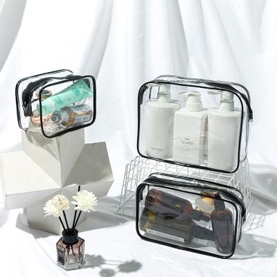 China Multi-specification PVC Cosmetic Storage Bag Durable Transparent Reusable Bathroom Cosmetic Storage Bag for sale