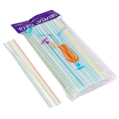 China Wholesale CLASSIC 0.5*20.8cm Mixed Color Plastic Straws Pack Plastic Drink Straws for sale