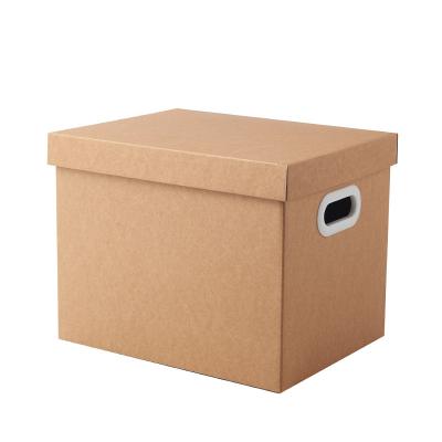 China Recyclable Home Waterproof Storage Box Easy To Move With Hand Guards Large Capacity Kraft Paper Box for sale