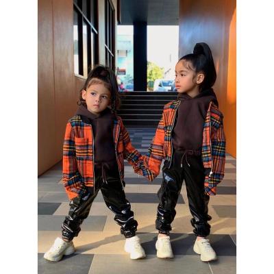 China Breathable kids clothes 2021 fall plaid zipper bomber collarless jakets for kids girls for sale