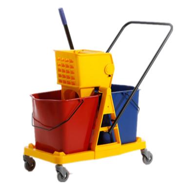 China Large Sustainable Broom Wringer Bucket With Commercial Squeezer Broom Bucket 46Liter Plastic Bucket for sale