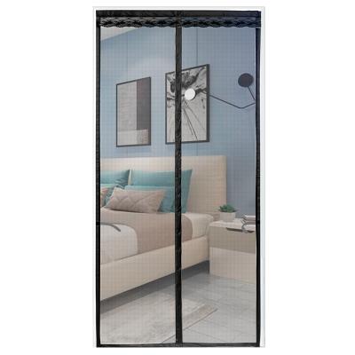 China Modern Factory Wholesale Black Fiberglass Magnetics Screen Door Curtain for sale