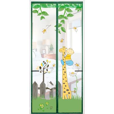 China Modern Green Mosquito Curtain Giraffe Self-Suction Curtain Storage Magnetic Design for sale