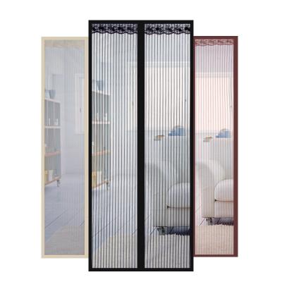 China Modern Polyester Magnetic Storage Mosquito Repellent Door Striped Net for sale