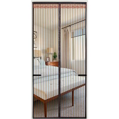 China Modern Storage 100%Polyester Stripe Magnetism Mosquito Repellent Door Curtain for sale