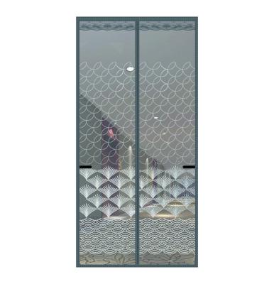 China Modern Wholesale Cheap 100% Polyester Magnet Anti Mosquito Door Curtain for sale