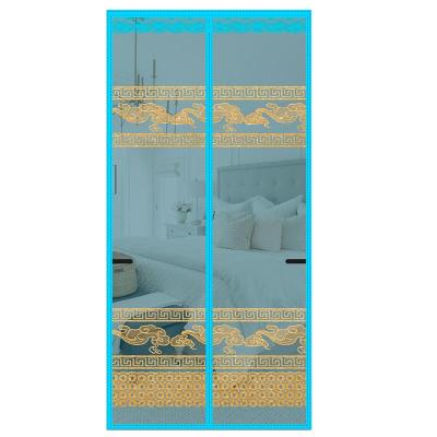 China Modern Factory Wholesale Yard Polyester Mosquito Storage Blue Door Curtain for sale