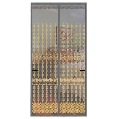 China wholesaleh Factory Luxury Insect Door Curtain Inside The Yard Modern Gold Magnet Polyester Anti - for sale