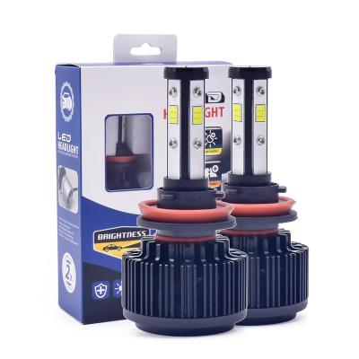 China Aluminum Waterproof Housing 360 Degree H11 LED Car Headlight Bulbs 2PCS Car Led Headlamp for sale