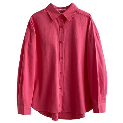 China Viable factory price quick dry plus size cotton blouse fall shirts for women for sale