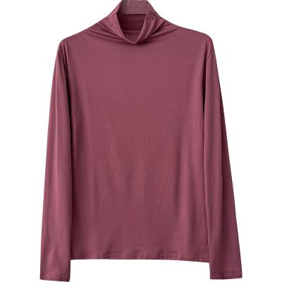 China Breathable Simple Style Collar Top Base Casual Knitting Pullover Female Slim Fashion T-shirt Women Long Sleeve Tops for sale