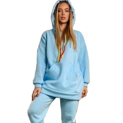 China Eco-friendly factory direct sale polyester sport non woven hooded tracksuit for women for sale