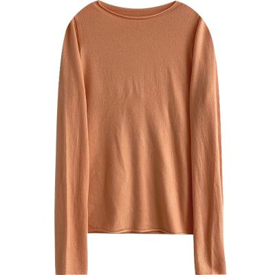 China Yellow Straight Loose Pullover Female Fashion Anti-pilling Tops Autumn Bottomed Sweater Women Casual Soft Solid O-neck Long Sleeve for sale