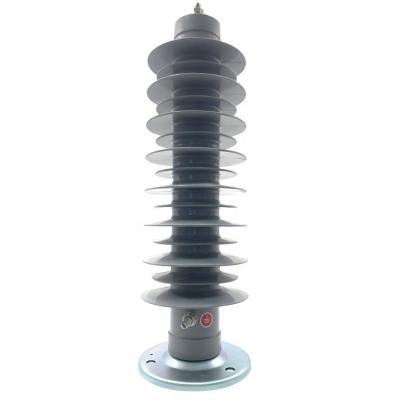 China Silicone Rubber Electrical Material 35Kv Zinc Oxider Polymer Surge Arrester for sale