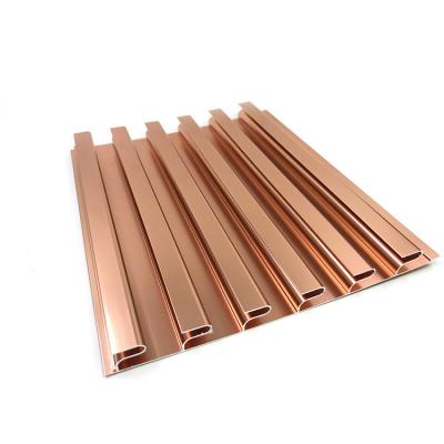 China Rose Gold Aluminum Metal Slatwall Panel Clothing Display Stand 2021 Anodizing Single Sided Slotted OEM/ODM Factory for sale