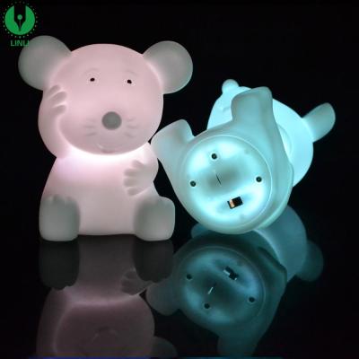 China Modern Animal Color PVC Light Mini LED Table Lamps With 3D LED Night Light for sale