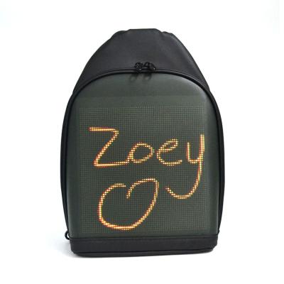 China PVC app management led message sling bag led display shoulder backpack fashion led chest bag for sale