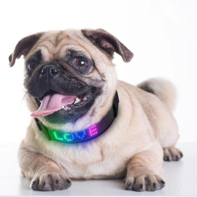 China Sustainable App Controlled Scrolling Message Safety Led Dog Collar For Medium Dogs for sale