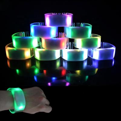 China Remote control led flasher wristband ready to ship custom remote controlled led flasher wristband party led wristband for event for sale