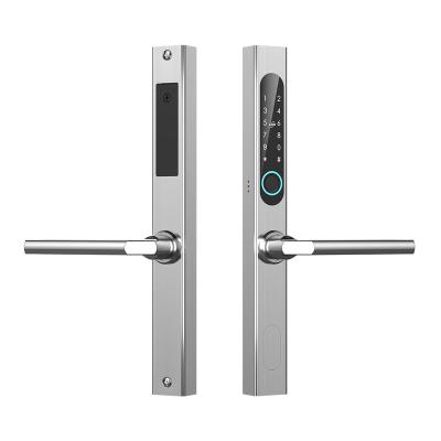 China Office Smart Home Tuya/Ttlock App Wifi Remote Keyless Fingerprint For Bedroom Biometric Intelligent Door Handle Lock for sale