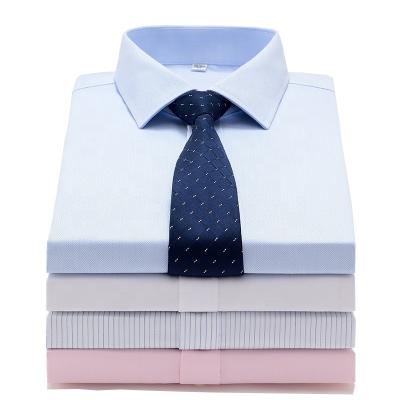 China Anti-pilling High Quality Non Ironing Commercial Office Mens 100 Cotton Business Formal Dress Shirts for sale