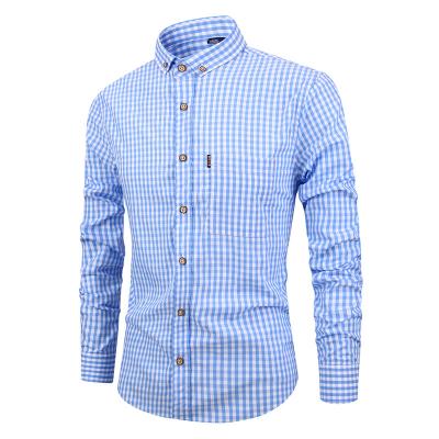 China Anti-pilling 100 cotton fitness casual long sleeve custom plaid shirts for men for sale