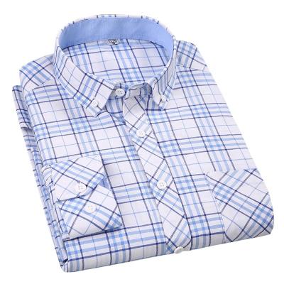 China Custom Made Casual Plaid Oxford Anti-pilling Long Sleeve Cotton Men's Dress Shirts for sale