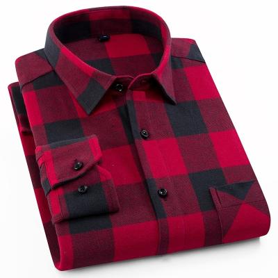 China Anti-pilling custom made casual 100% cotton plaid camisas masculinas men flannel shirt for sale