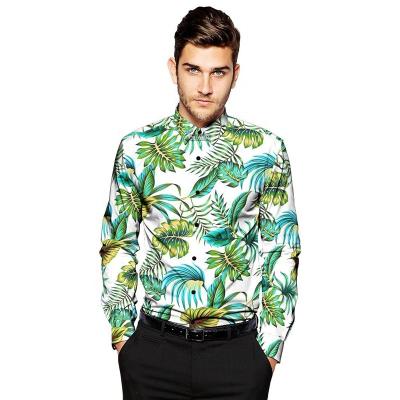 China Custom Anti-pilling 3d Printing Camisas Men Long Sleeve Hawaiian Shirt for sale