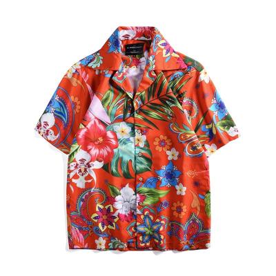 China Custom Anti-pilling 100% Polyester Short Sleeve Printed Hawaiian Shirts For Men for sale