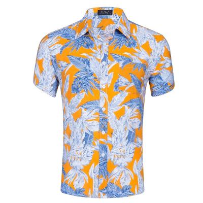 China Custom Cotton 100 Short Sleeve Anti-Pilling Print Hawaiian Beach Shirt For Men for sale