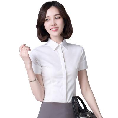 China Wholesale Ladies Blouse Ladies Short Sleeve Anti-Pilling Office Business Formal Shirts for sale