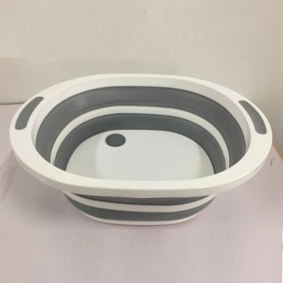 China Sustainable Folding Cutting Board Lavatory Drain Basket Bucket for sale