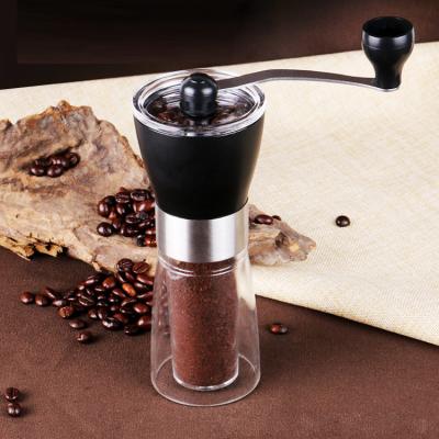 China PET+PP+ABS+ceramic+ss 304 Coffee Mill Manual Stainless Steel Ceramic Coffee Grinder for sale