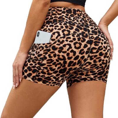 China Breathable High Waist 4 Way Stretch Fashion Shorts Female Yoga Exercise Camouflage Shorts With Pockets for sale