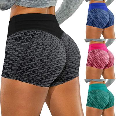 China Breathable Women's High Waisted Yoga Pants Hot Shorts Tiktok Gaiters Shorts Sports Gym Ruched Butt Lifting Workout Running Solid Style for sale