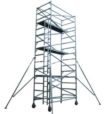 China 6061-T6 Aluminum Double Wide Aluminum Scaffolding High Quality Tower With Ladder for sale