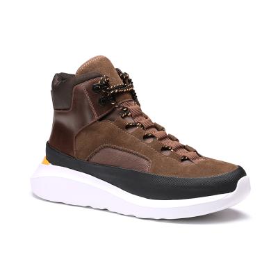 China Custom Leather Running Shoes Original Brand High Top Lace Up Casual Sneakers For Men for sale